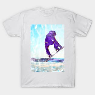 Snowboard Jump Abstract. For snowboarding lovers. T-Shirt